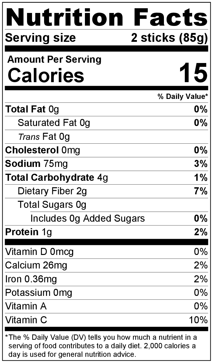 Celery Sticks 2.5 lb Bag